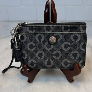Coach Waverly Opt Art Dotted Saffiano Leather Pouch Clutch Wristlet